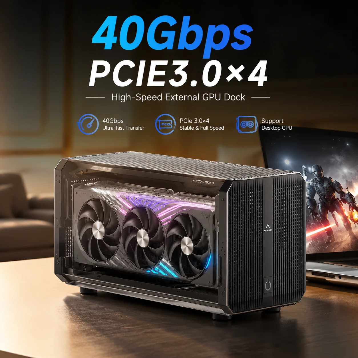 Thunderbolt 4 External Gpu Enclosure - Acasis Enclosure eGPU 40Gbps con Interruttore