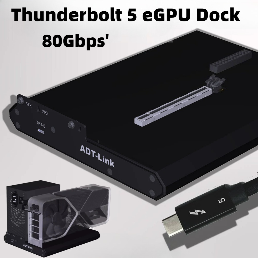 Thunderbolt 4 External Gpu Enclosure - Docking Station GPU Esterna ADT Thunderbolt-5/4/3